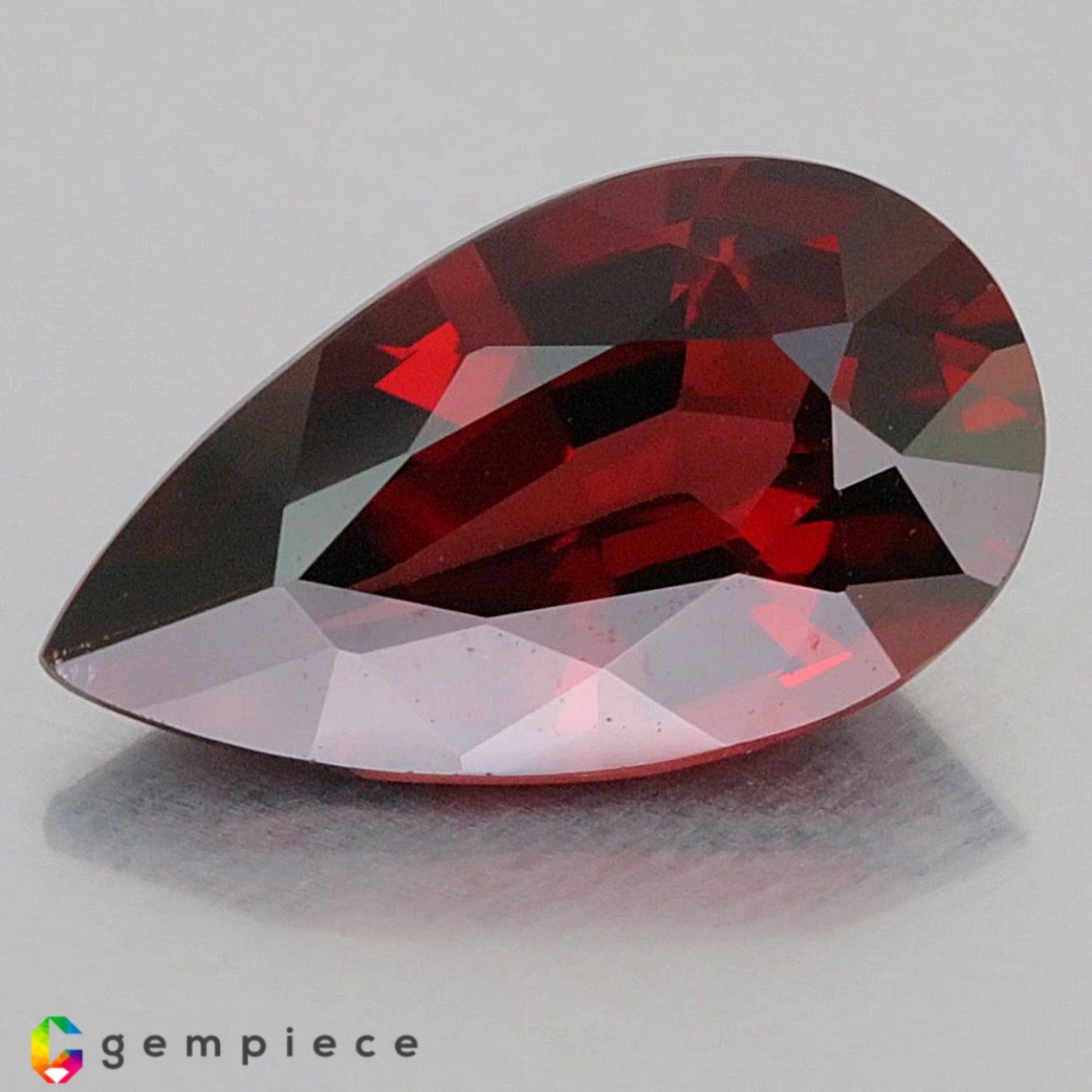 6.37 carats vivid red natural pyrope garnet pear 16x6 mm tanzania